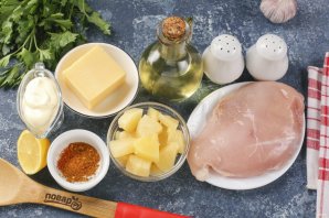 Салат "Курица с ананасами"